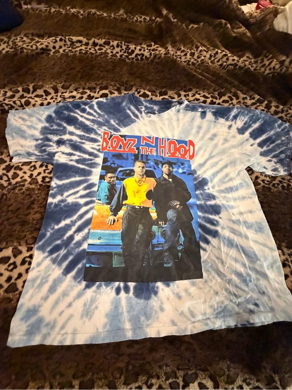 Tie-Dye Graphic Tee - Blue/White